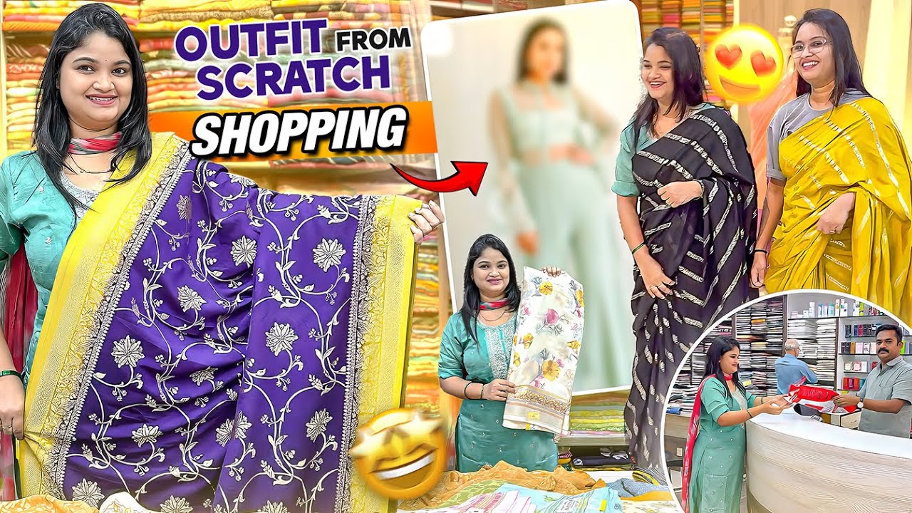 ಹಬ್ಬಕೆ Outfit From Scratch Shopping😍 Saree ಇಂದ ಹೇಗೆ outfit design madidhini ನೋಡಿ😱