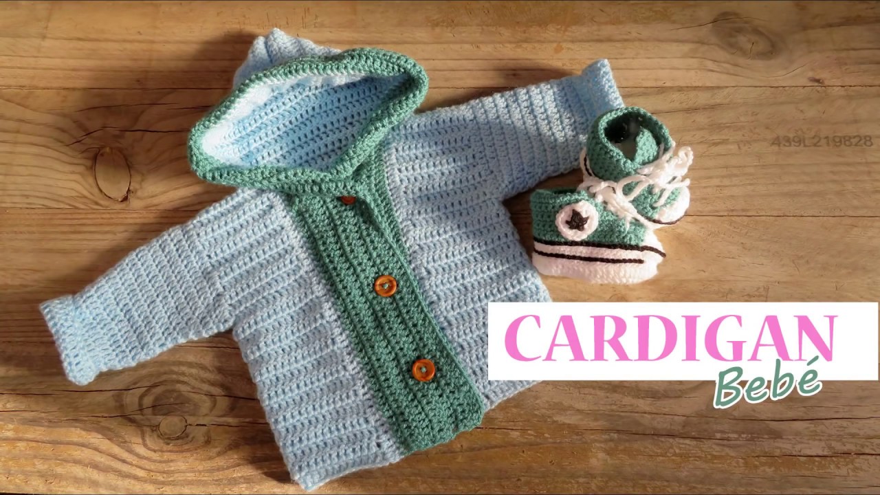 Cardigan o chaqueta para bebé a crochet 1/2
