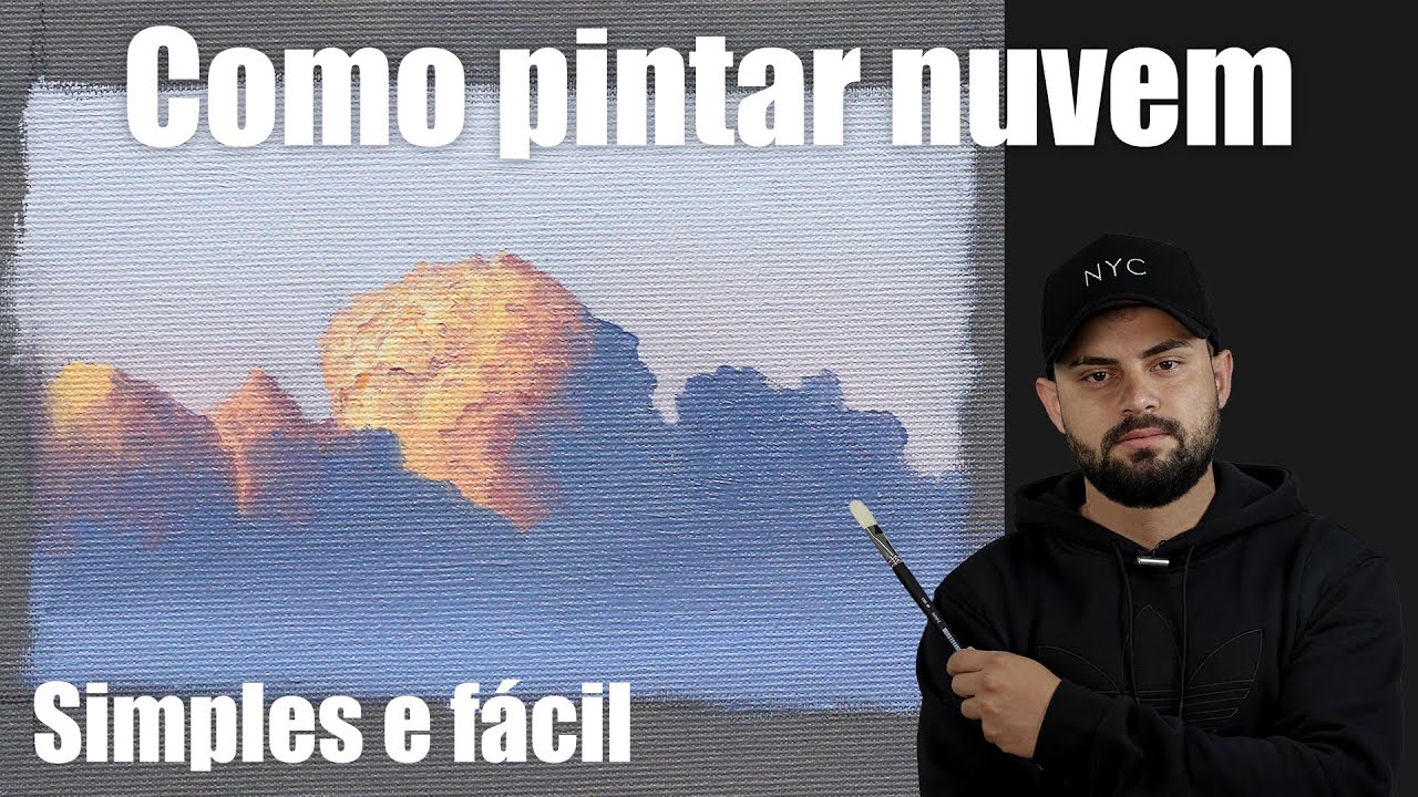 Como pintar uma nuvem - SIMPLES E FÁCIL - Pintura a óleo | How to paint a cloud - Oil painting