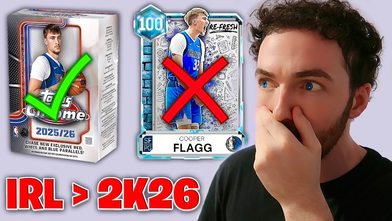 Мне не удалось выбить Купера Флэгга с рейтингом 100 в NBA 2K26… Поэтому я открыл коробку Topps Ch...
