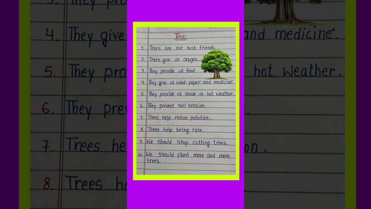 10 lines on trees / importance of trees/essay on trees / few lines on trees
