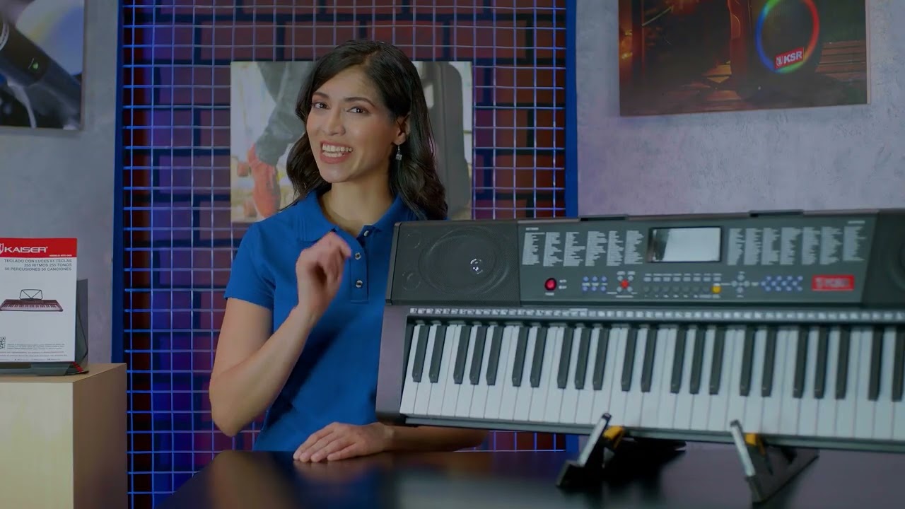 CREA Y PRACTICA TU MÚSICA, CON EL TECLADO LUMINOSO KAISER® DE 61 TECLAS LUMINOSAS. MODELO: MTC- 5495