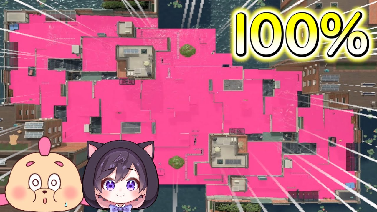 スプラトゥーン３ではステージを全部塗ったら100％になるんじゃないか？ひれおさんと協力して挑戦してみたｗｗｗ【スプラトゥーン３】