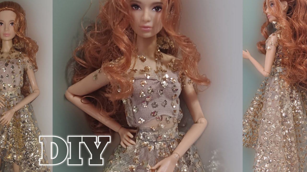 Como Fazer roupas de Barbie👗❤ Vestido de boneca