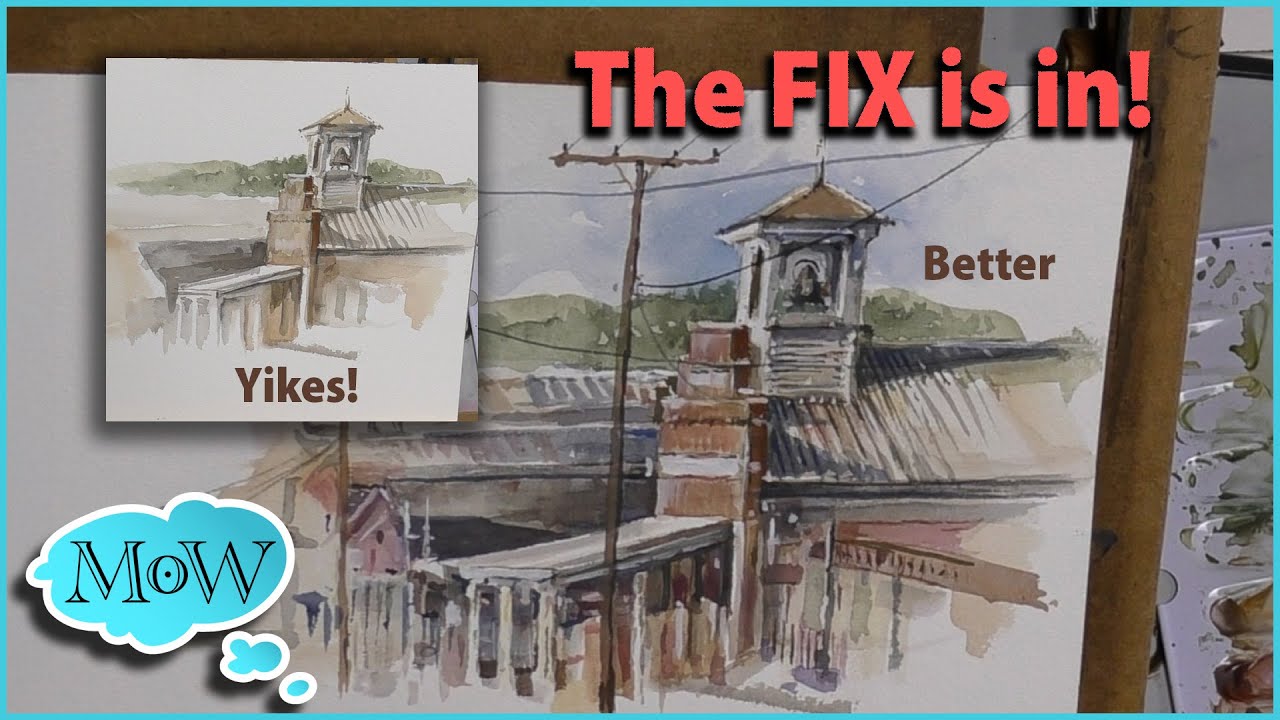 Don't Give Up on a Weak Painting! Gouache, Plein Air.