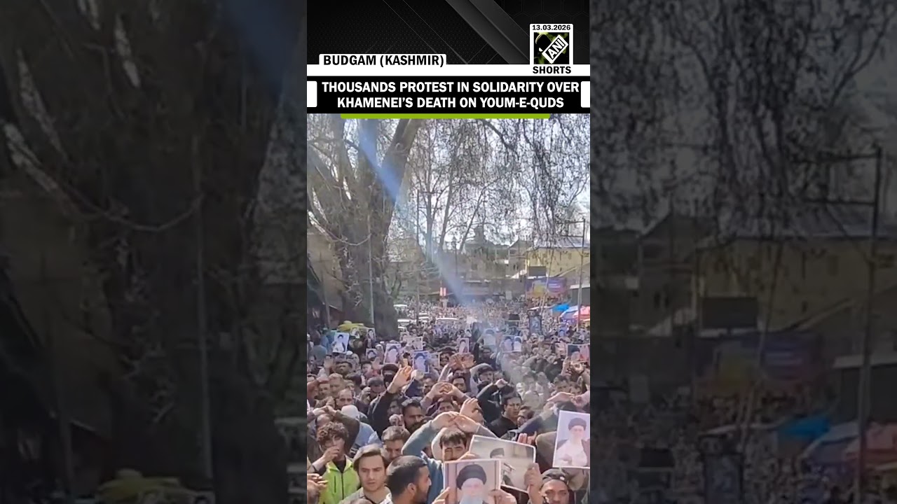 Thousands protest in solidarity over Iran&rsquo;s Khamenei&rsquo;s death on Youm-E-Quds in Budgam, Kashmir