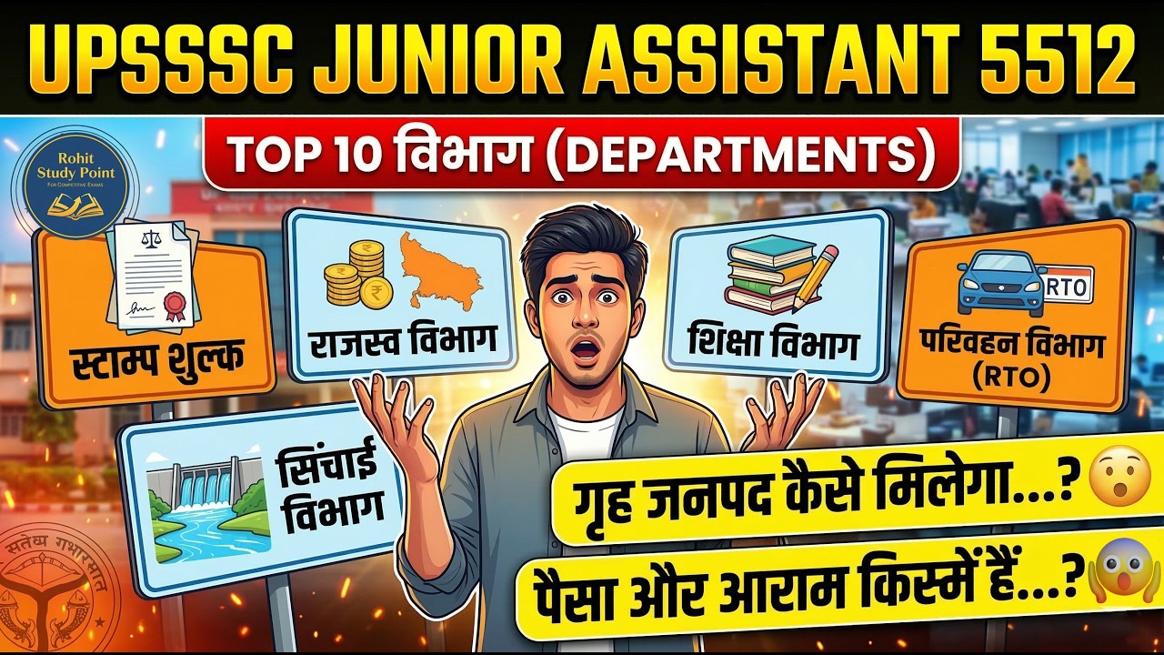 UPSSSC Junior Assistant 5512 Best Department | RTO, राजस्व या सिंचाई? | गृह जनपद कैसे मिलेगा?