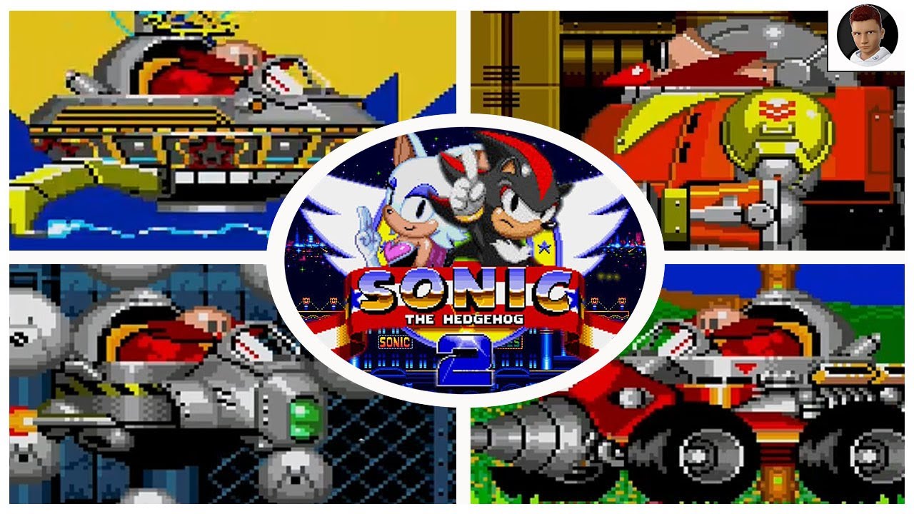 Shadow and Rouge in Sonic 2 (Sonic Rom Hack) All Bosses + Ending (NO DAMAGE)