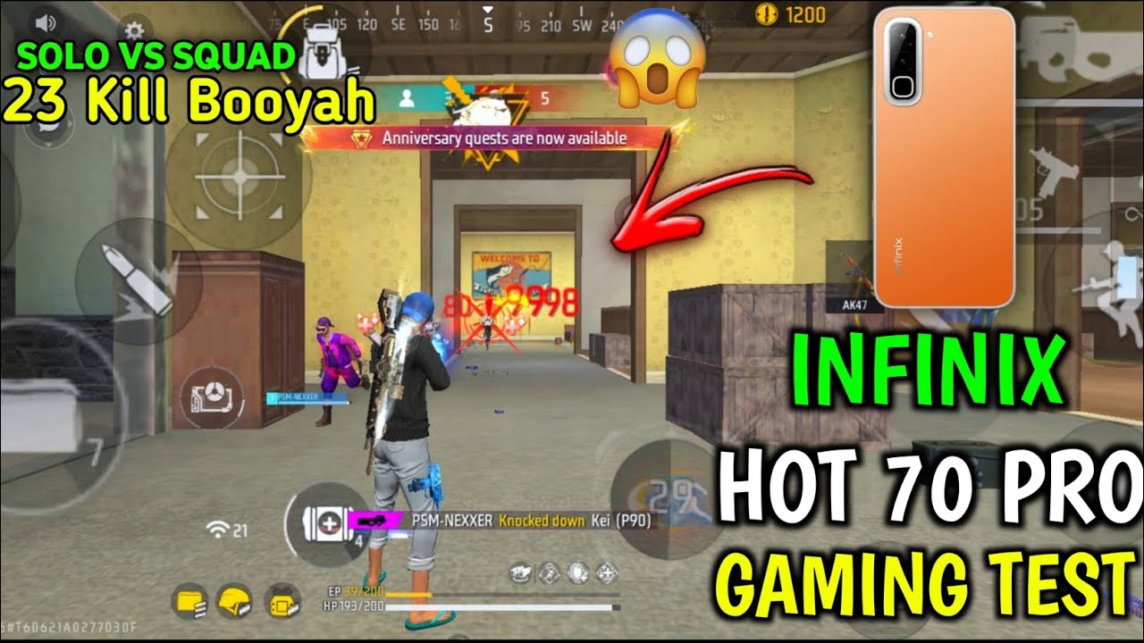 Infinix Hot 70 Gaming Test 🪄Infinix Hot 70 Pro Free Fire Test 🏆Infinix Hot 70 | Solo vs Squad 23 ...