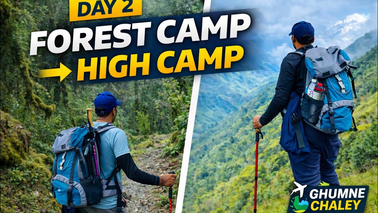 Mardi Himal Trek Day 2 | Forest Camp to High Camp | Tough Walk | Ghumne Chaley