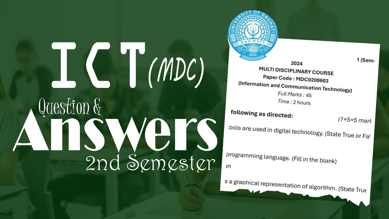 ICT (MDC) Questions answer 2nd semester | ICT 2024 Question paper solved | BA | GU | NEP | Imp-2025