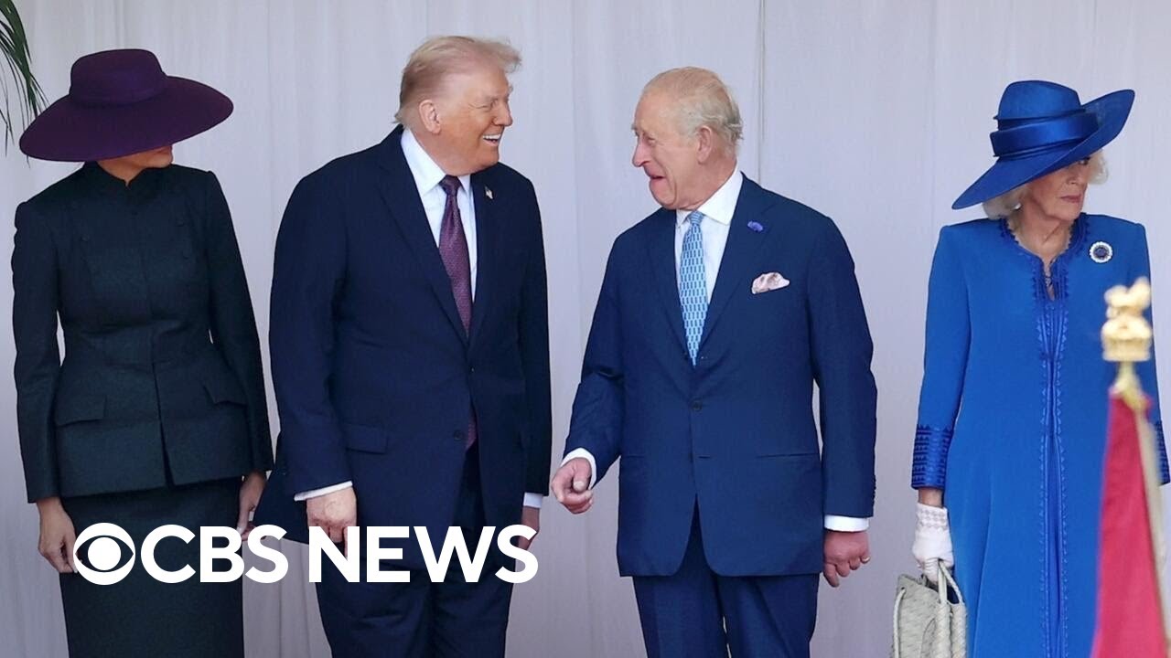Trump arrives at Windsor Castle, greeted by British royal family