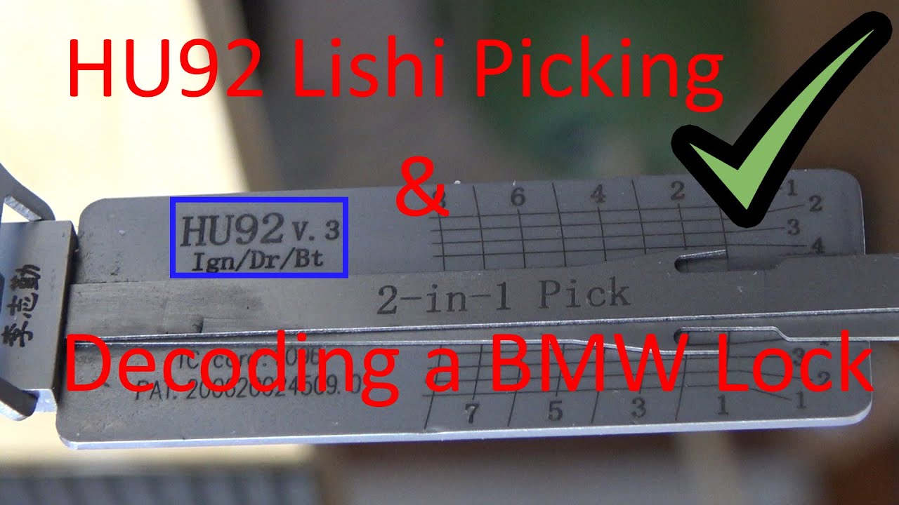 (500) HU92 Lishi Взлом и декодирование замка BMW 3 серии