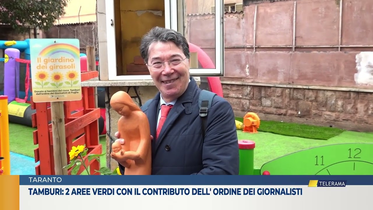 TARANTO TAMBURI: 2 AREE VERDI CON IL CONTRIBUTO DELL' ORDINE DEI GIORNALISTI