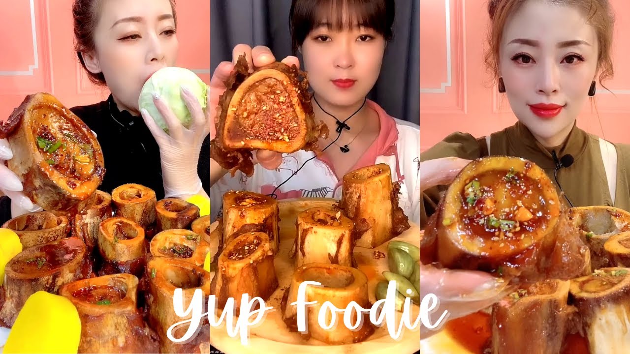 ASMR Chinese Food Mukbang | Beef Bone Marrow Eating | Eating Sounds | Yup Foodie #6