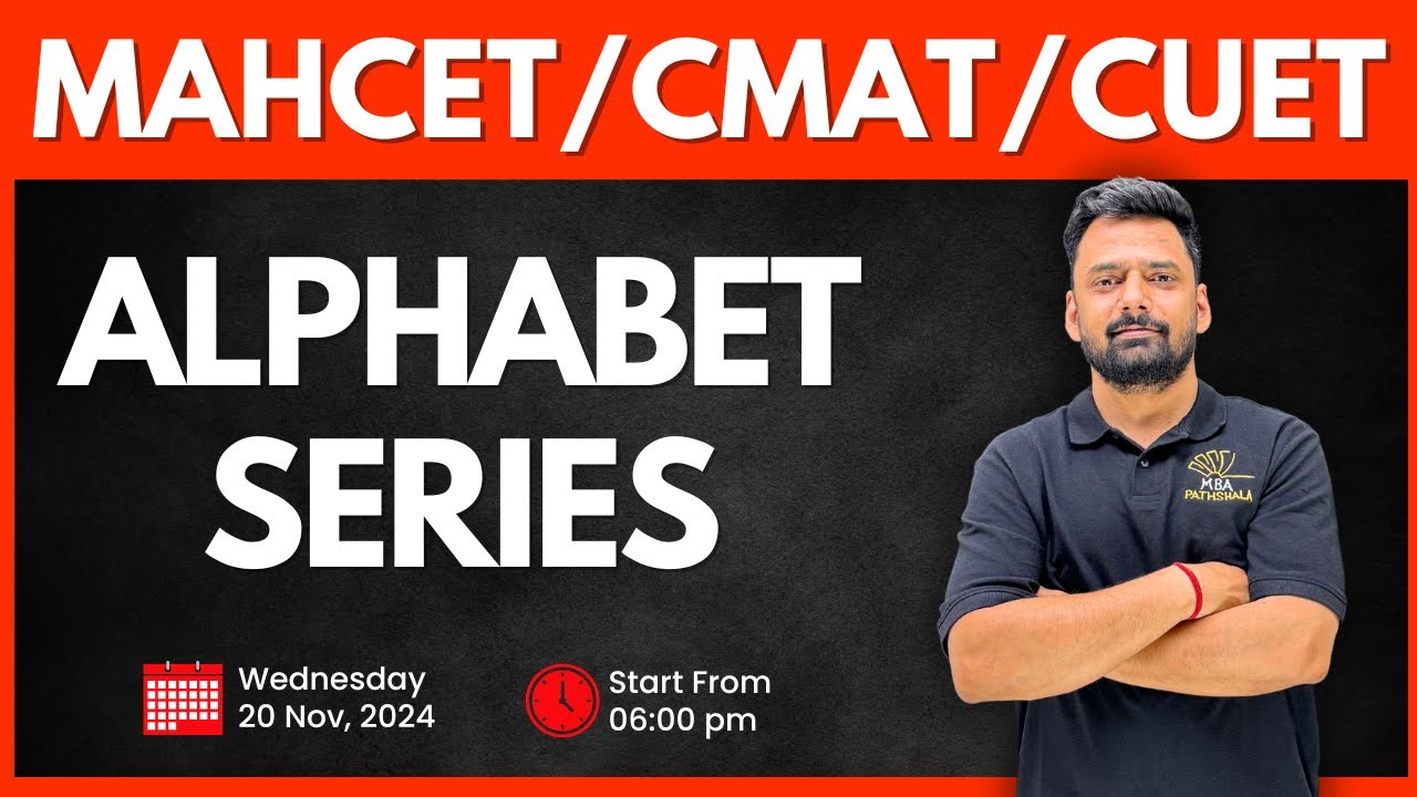 Alphabet Series for CMAT & MH-CET 2025 | Mukesh Sir