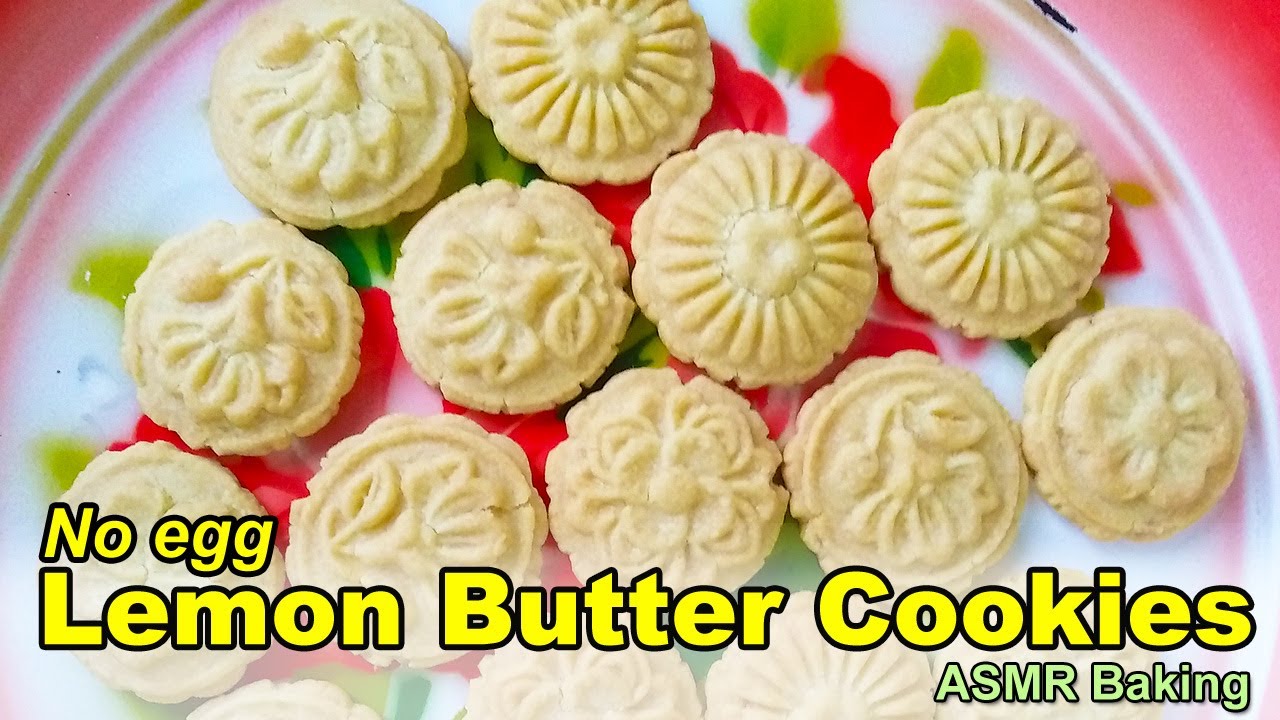 Mooncake Mould Lemon Butter Cookies | No Egg Cookies | ASMR Baking