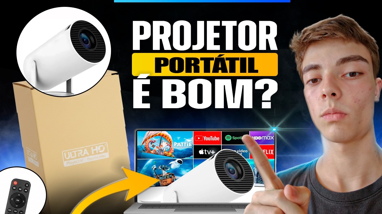 Mini Projetor Port&aacute;til Vale a Pena? Projetor HY300 &Eacute; Bom? Review Completo + Teste do Projetor HY300