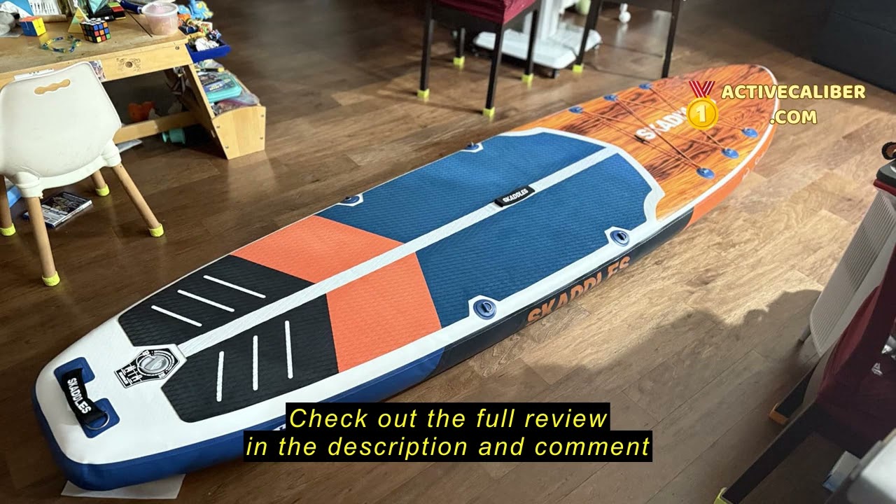 Review SKADDLES 10’6’’ Portable Inflatable Stand Up Paddle Board (SUP) for Adults and Youth with Non
