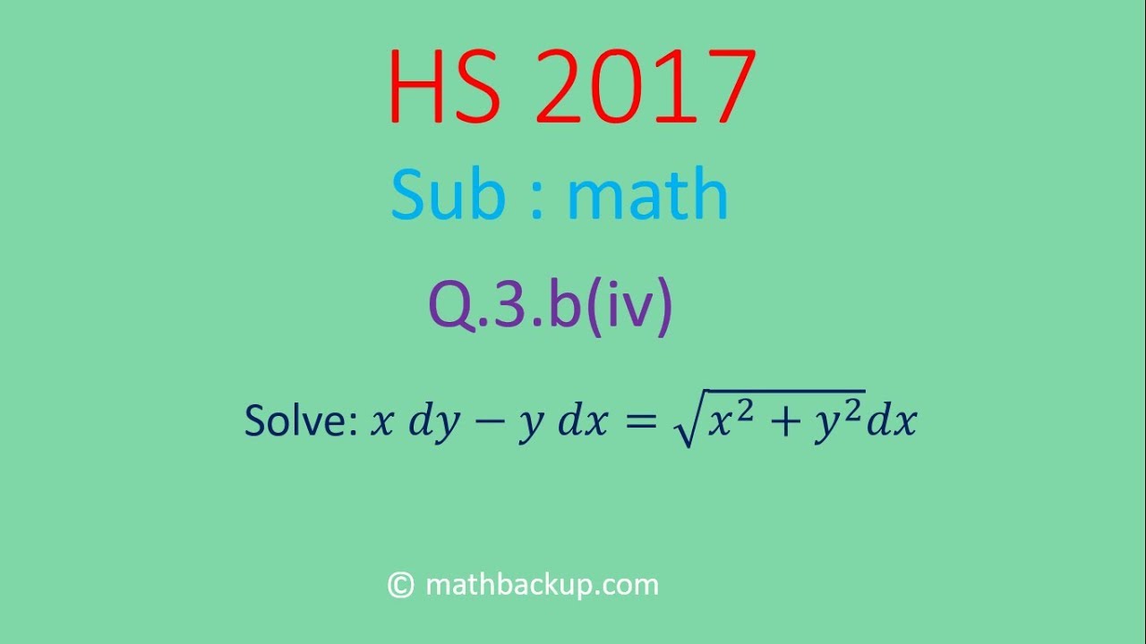 WBCHSE MATH PAPER 2017 SOLUTION FOR CLASS 12(HSC 2017)|Q.3.b(iv) by Mathbackup