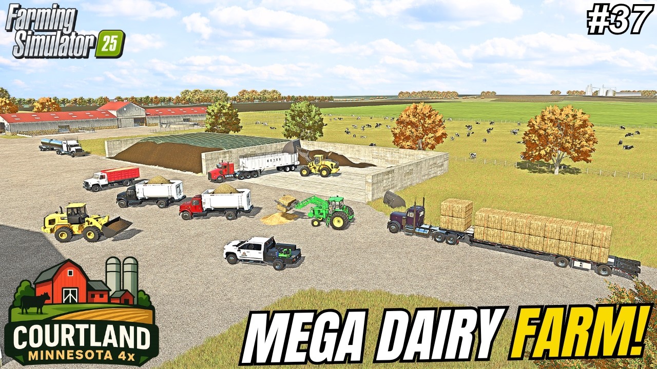FEEDING 1,400 DAIRY COWS ON THE $15,000,000 AMERICAN MEGA FARM! | Courtland, MN | FS25 #37