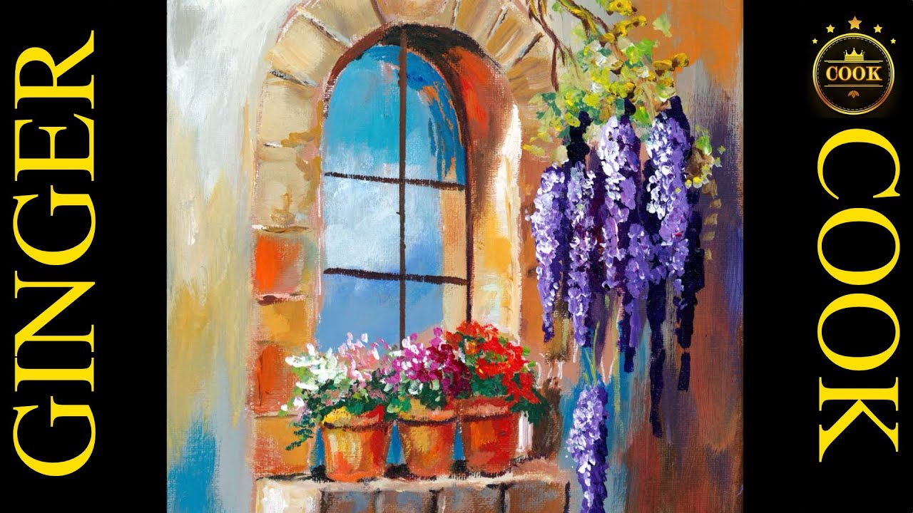 Struggling with Realistic Windows? Easy Step-by-Step Acrylic Tutorial for Stone, Glass and Flowers