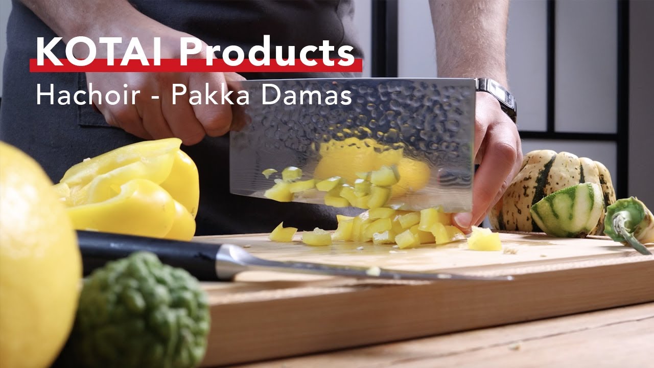 KOTAI Products - Pakka Damas collection - Couteau Hachoir / Cleaver Knife 190 mm
