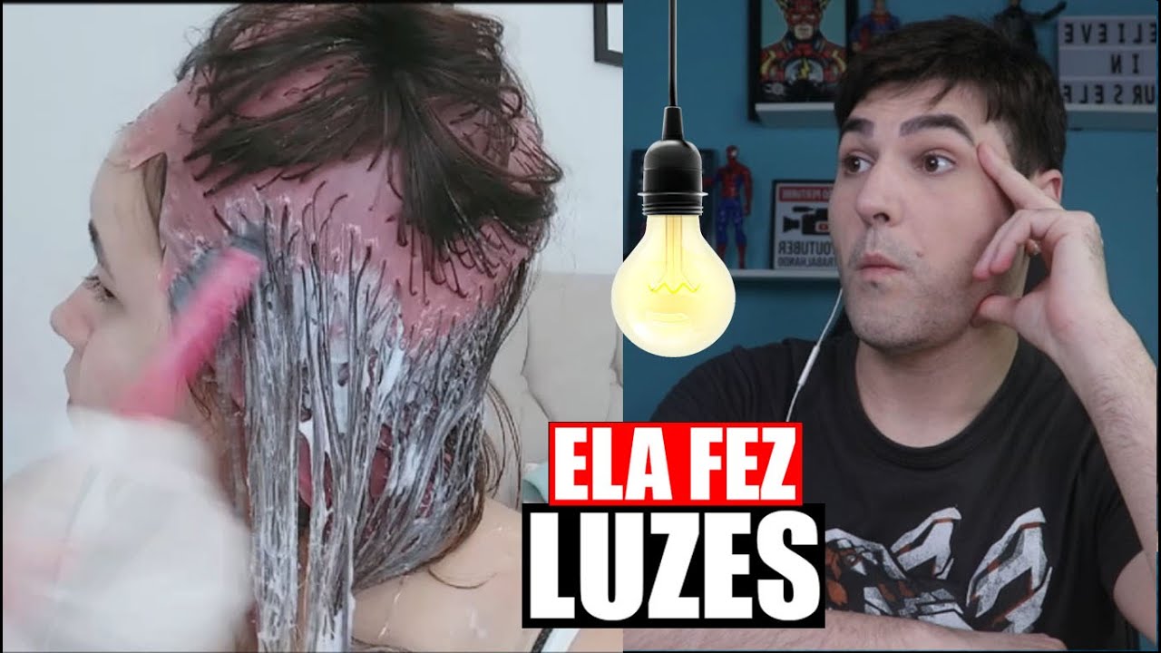 ELA FEZ LUZES EM CASA | SERÁ QUE DEU CERTO? É TÃO COMPLICADO A DESCOLORAÇÃO PRA LUZES