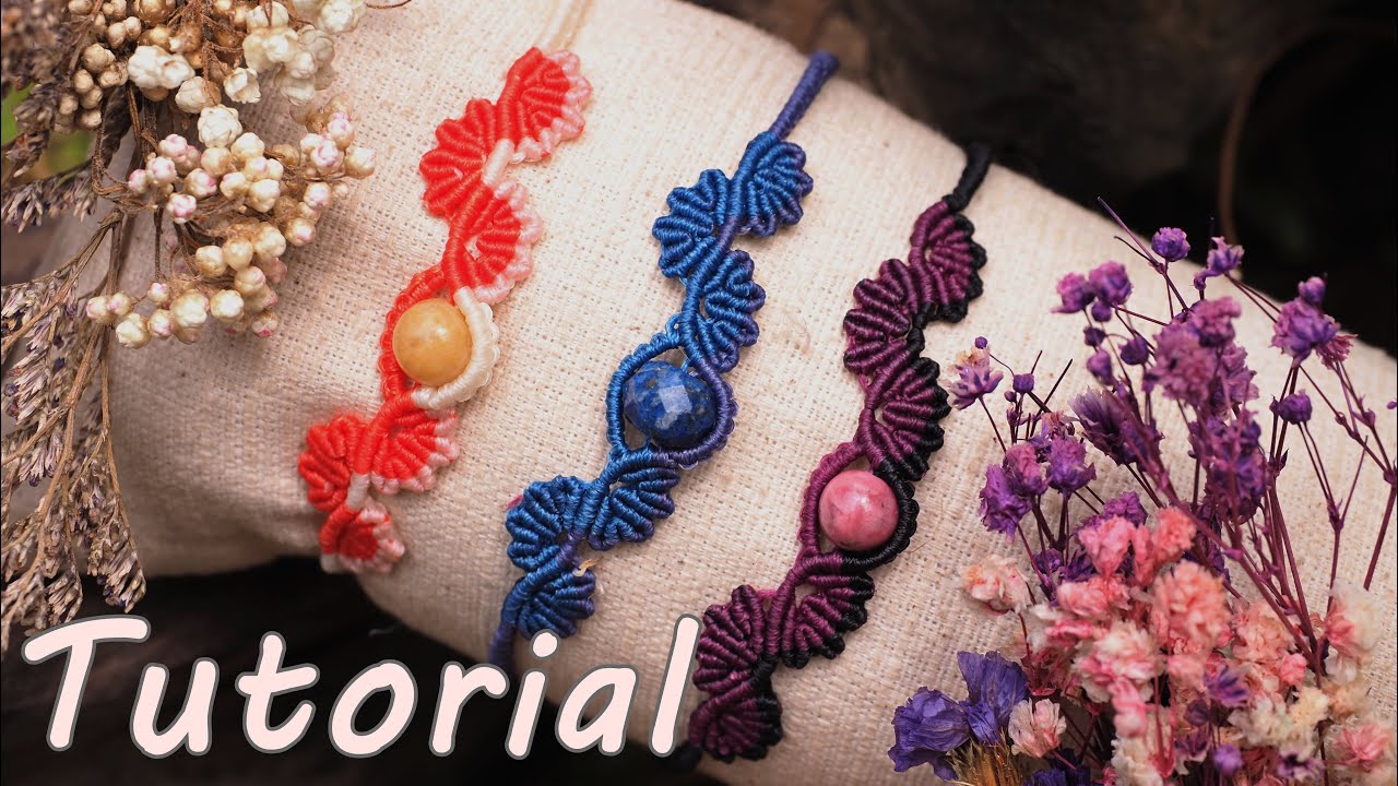 Tutorial macrame bracelet with beads-friendship bracelet-jewelry-pattern-diy-handmade-how to make