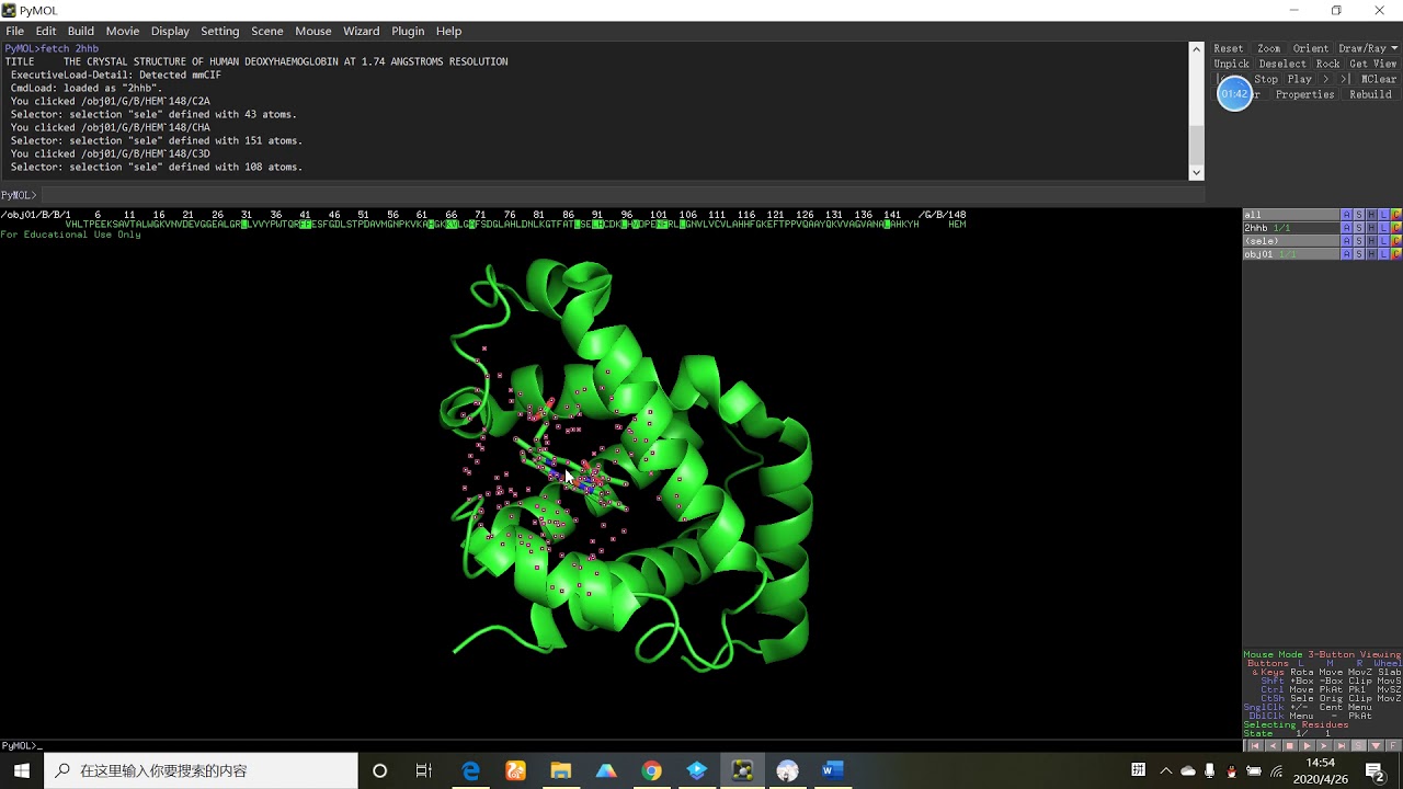 find non polar interaction using Pymol