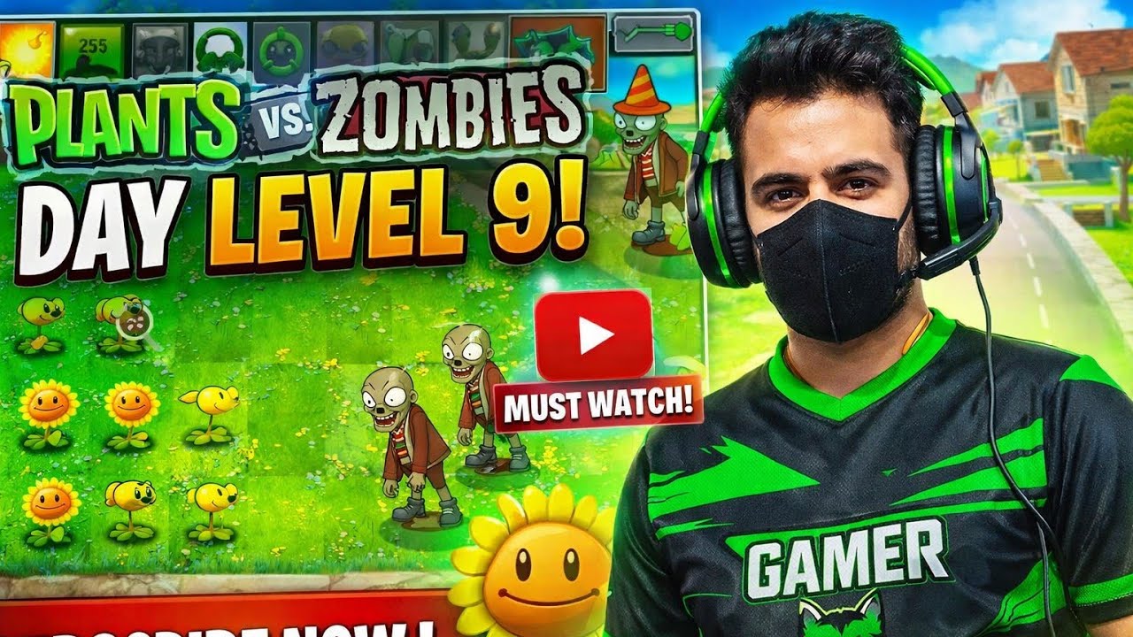 Plants vs zombies day level 9 simple game play tip and tricks game (hindi) #explore #foryou #music 