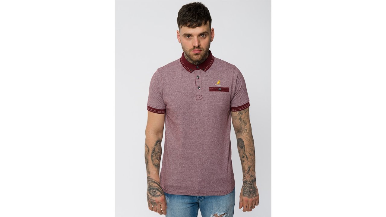 KANGOL MENS EDISON POLO SHIRT MAHOGANY