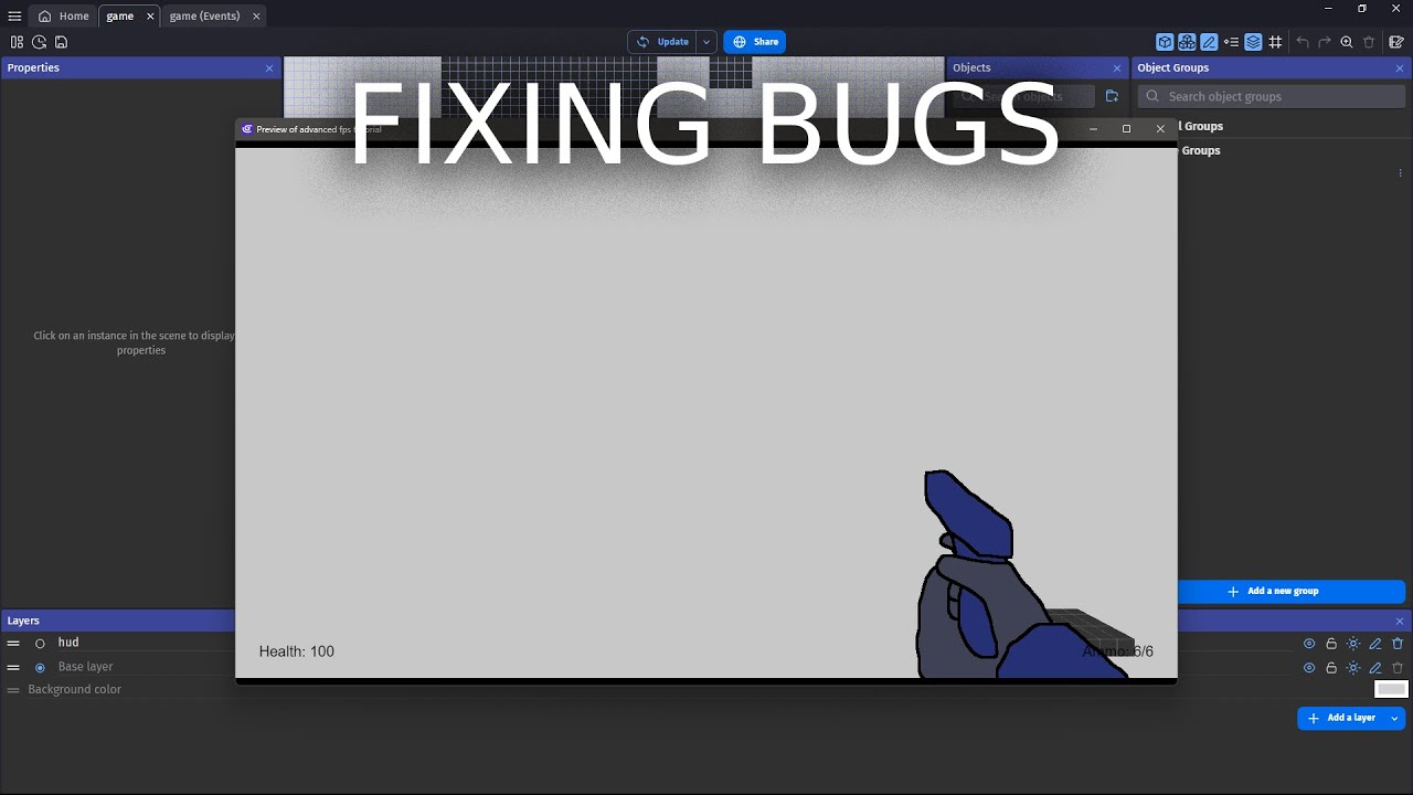 how to make advanced 3d fps in gdevelop (part 4)