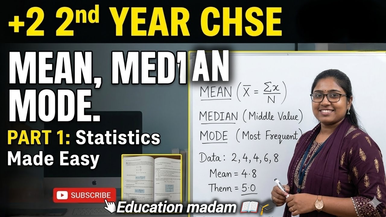 Part-1,🫴 Explaining Mean, Calculation of Mean in Long method and Short Method, for +2 2nd year class