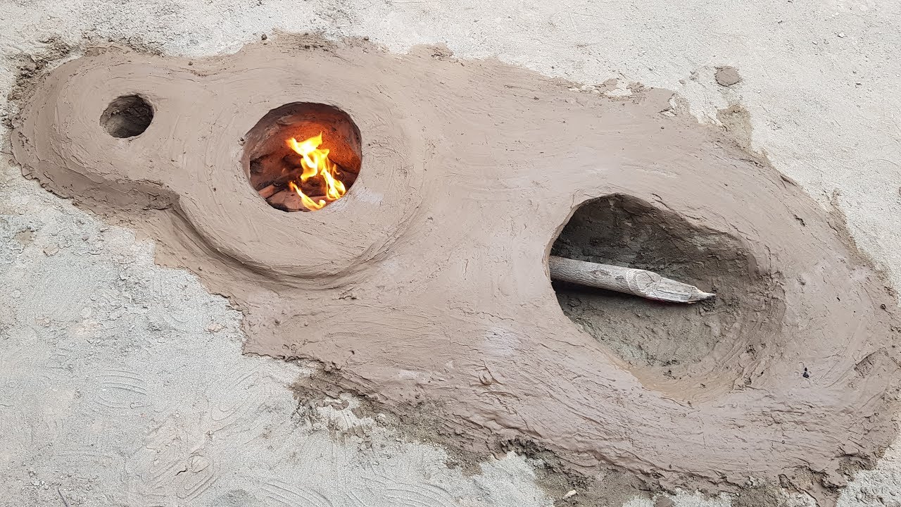 Smoke Free Mud Stove - Underground & Wood Burning