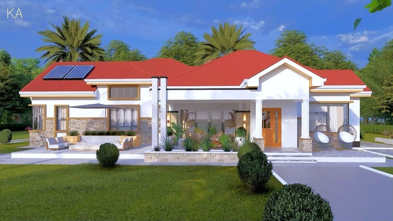 Stunning 4 Bedroom Modern Bungalow House Design | House Plan | Luxury Home with Solar Panels