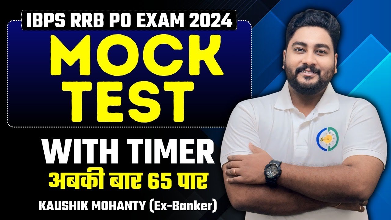RRB PO & Clerk Prelims 2024 Most Expected Paper with Timer || Career Definer || Kaushik Mohanty ||