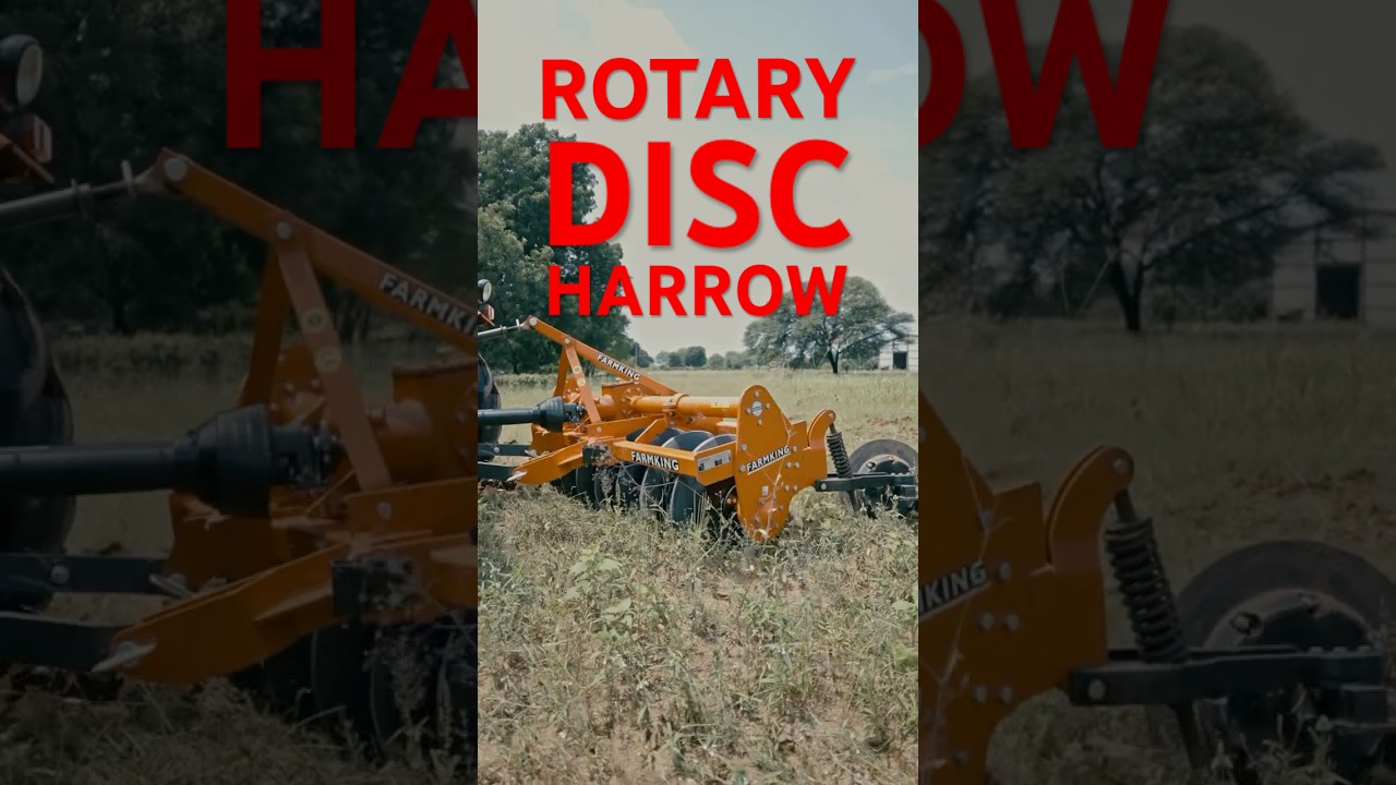 Rotary Disc Harrow in action #farmking #harrow