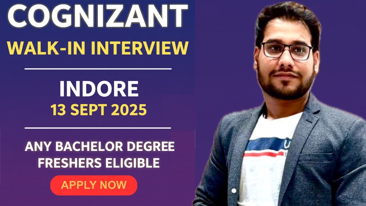 Cognizant Walk-In Interview 2025 | Indore | Any Graduate | Freshers Eligible 🚀