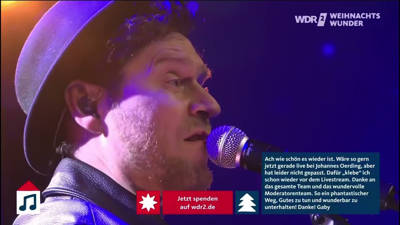 Johannes Oerding: Hundert Leben - WDR 2 Weihnachtswunder Livestream, Essen 14.12.2025