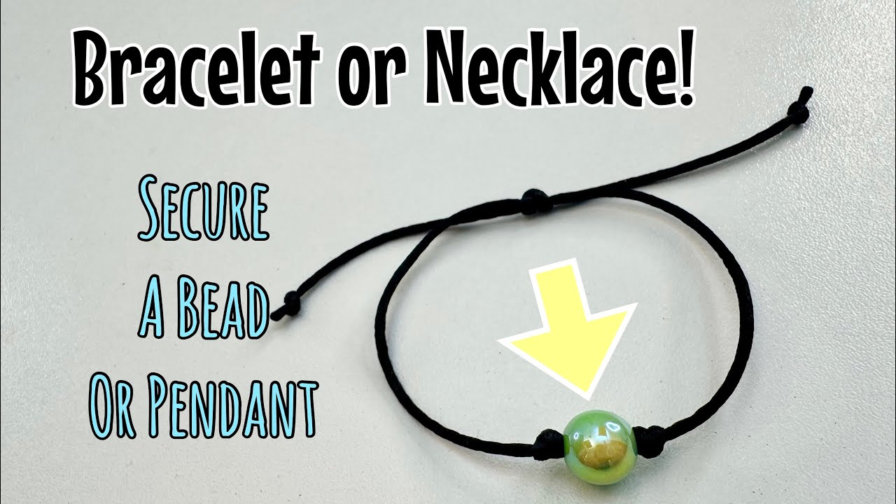 How to knot a bead or pendant on a bracelet or necklace with sliding knot. Fast & simple 💫