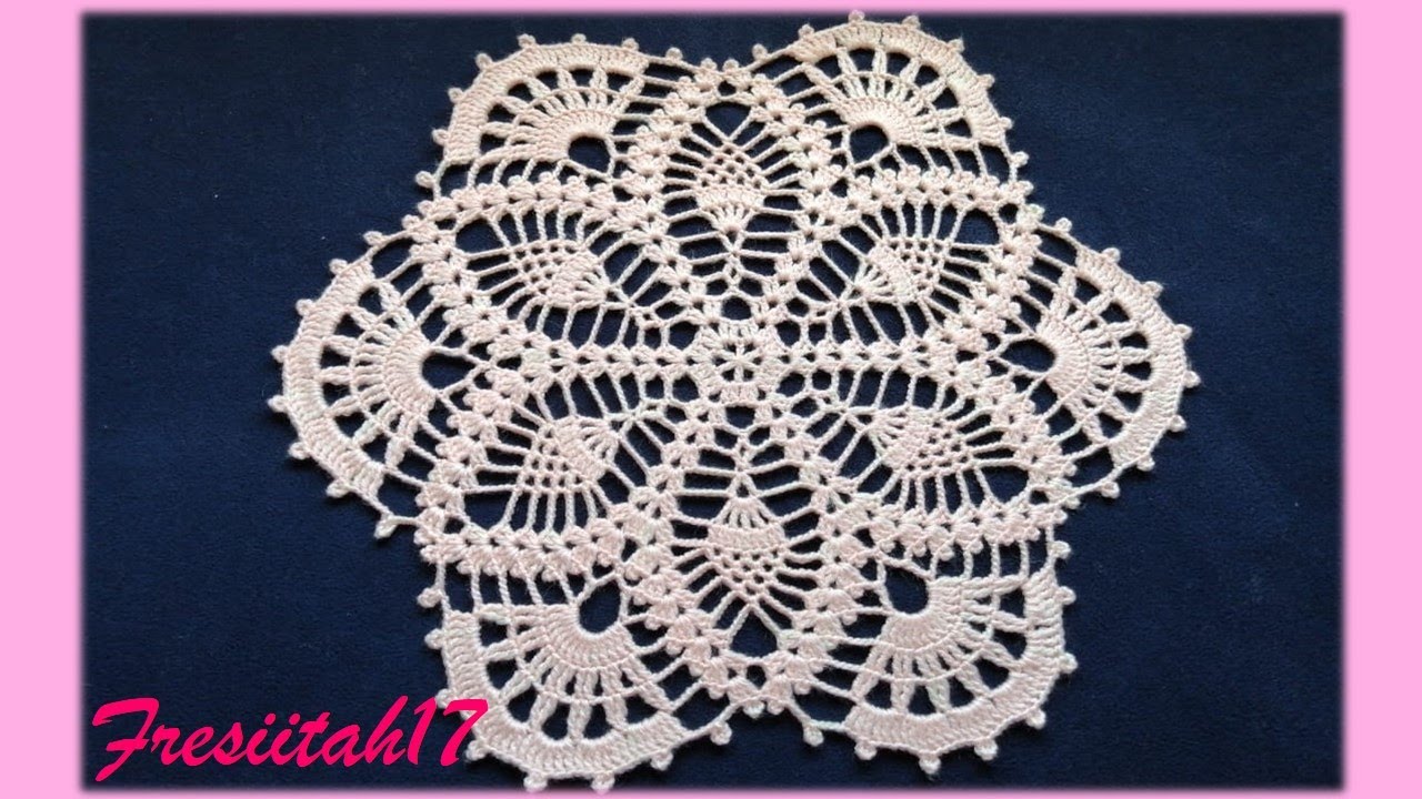 Tapete con piñas tejido a crochet paso a paso (diámetro aprox. 40 cm - 15 hileras)