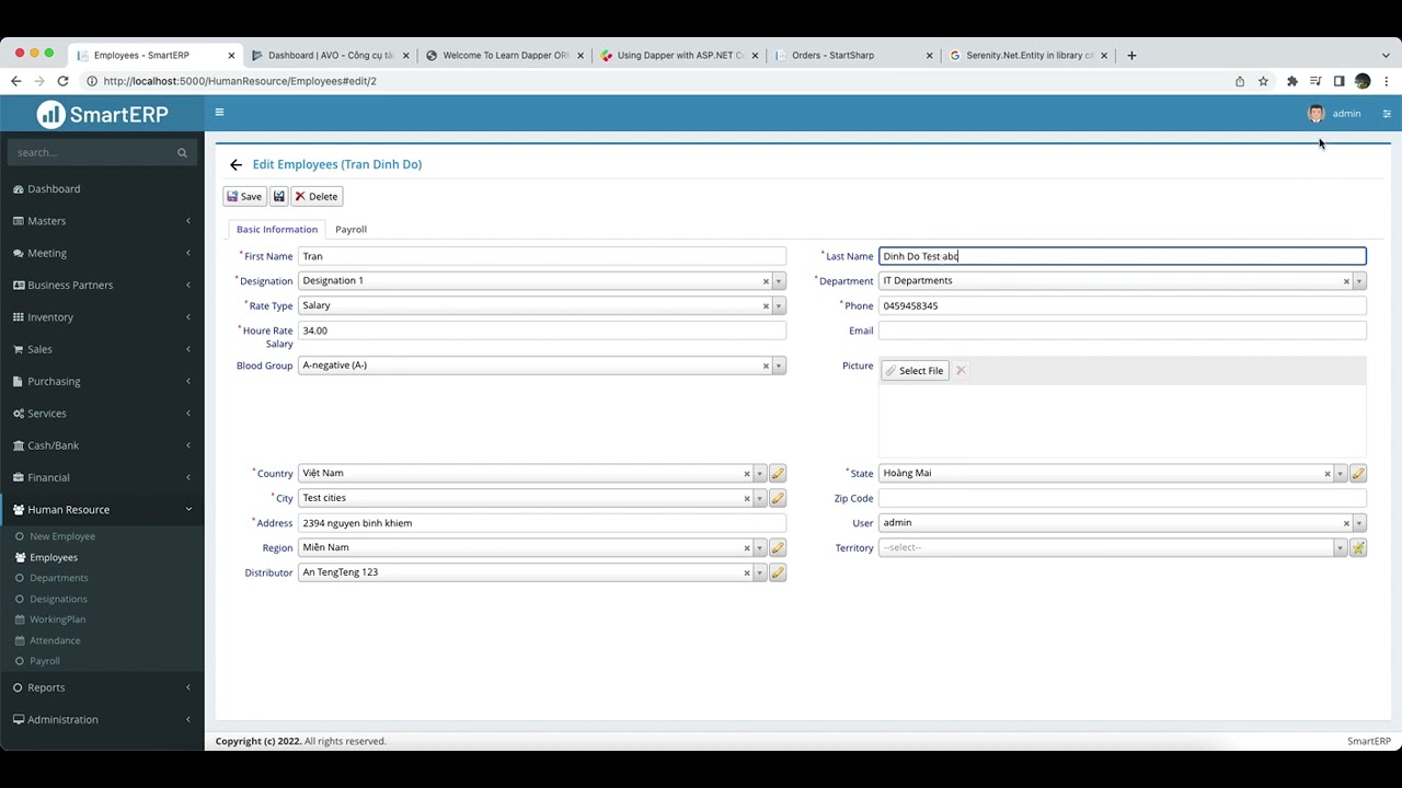 Demo Admin using Serenity ASP.NET MVC