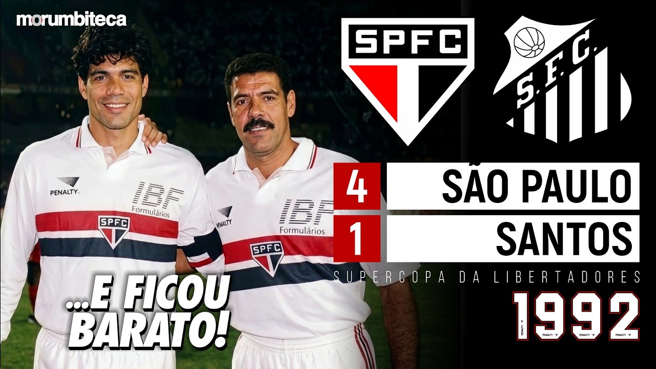São Paulo 4x1 Santos - 1992 - NA SUPERCOPA, RAÍ, PALHINHA, MULLER, CEREZO, E VÁLBER GOLEIAM O PEIXE!