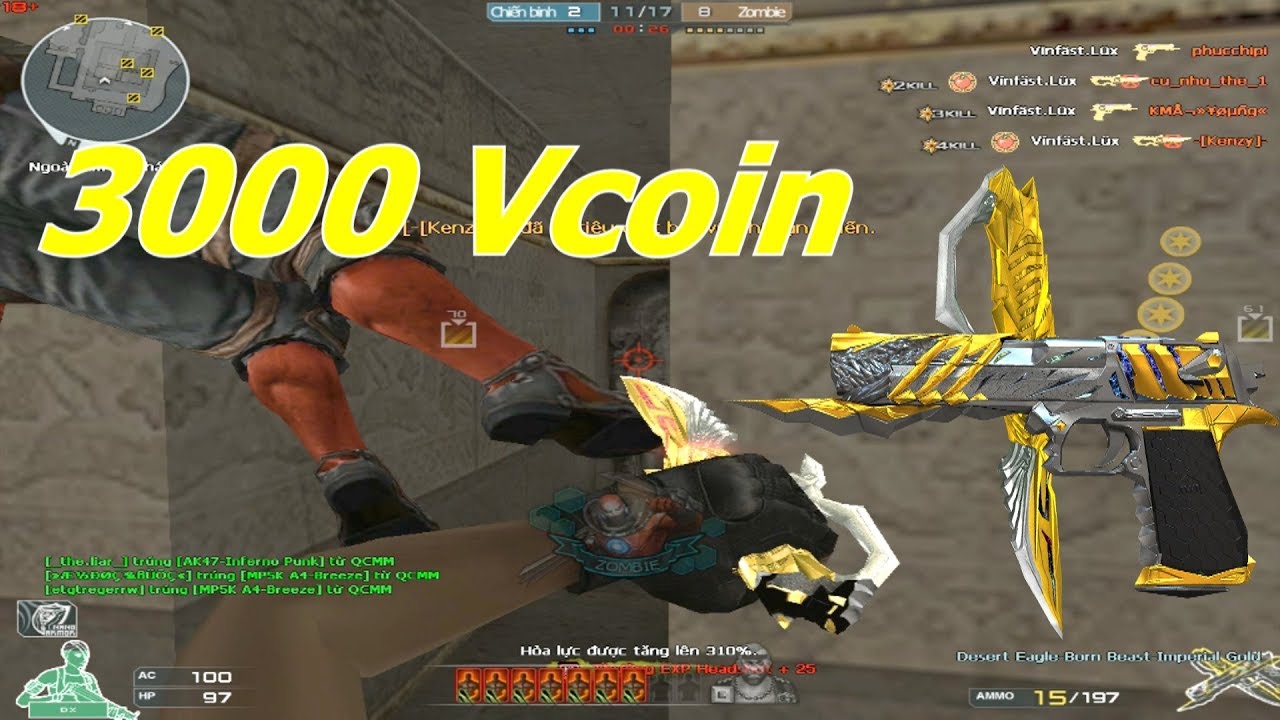Khẩu Lục Đắt Nhất CF : DE Hoàng Đế Imperial Gold 3000 Vcoin - Tiền Zombie v4