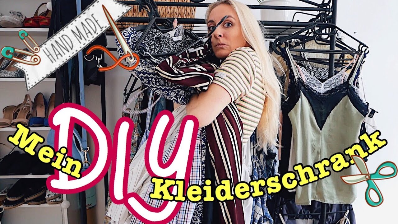 DIY KLEIDERSCHRANK TOUR + aufräumen, ausmisten, umnähen & organisieren! MARIE KONDO, bear with me!😱