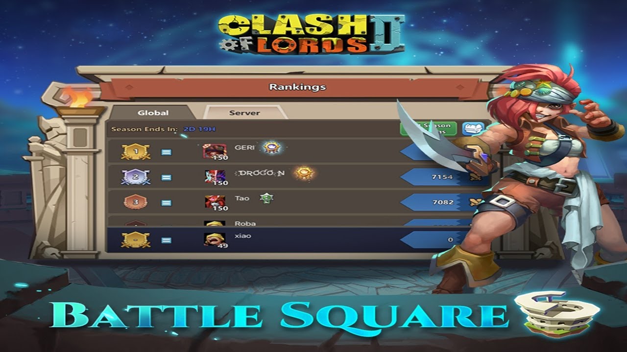 Получение 1-го ранга на Battle Square... (Clash of Lords 2)