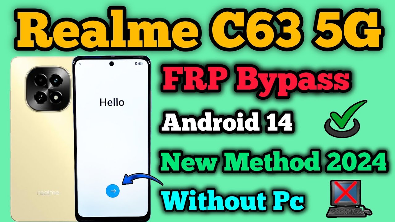 Realme C63 5G (RMX3950) | FRP Bypass | Android 14 | Without Pc | New Method | Nearby Not Show | 2024