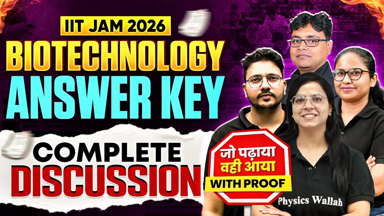 IIT JAM 2026 Biotechnology Answer Key Discussion | IIT JAM 2026 Complete Paper Solution | PW IIT JAM