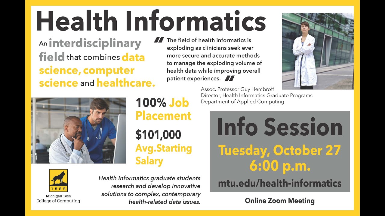 Health Informatics Virtual Info Night, October 27, 2020